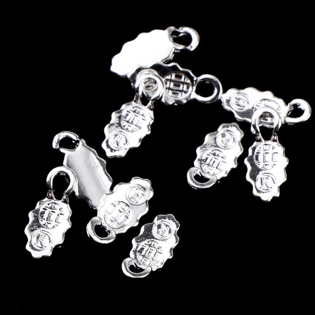 10 Pieces 2 Style Silver Plated Glue-on Flat Pad Bails for Earring Bails Pendants Charms Connector Jewelry Findings