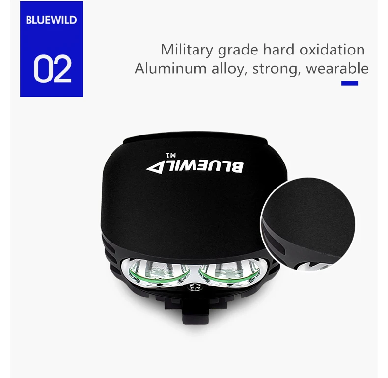 Cheap BLUEWILD M1 Waterproof Bicycle Light CREE T6 XM-L2 LED 2000 lumen Cycling Lamp Bike Light 10400mAh Power Bank Charge for iPhone 6