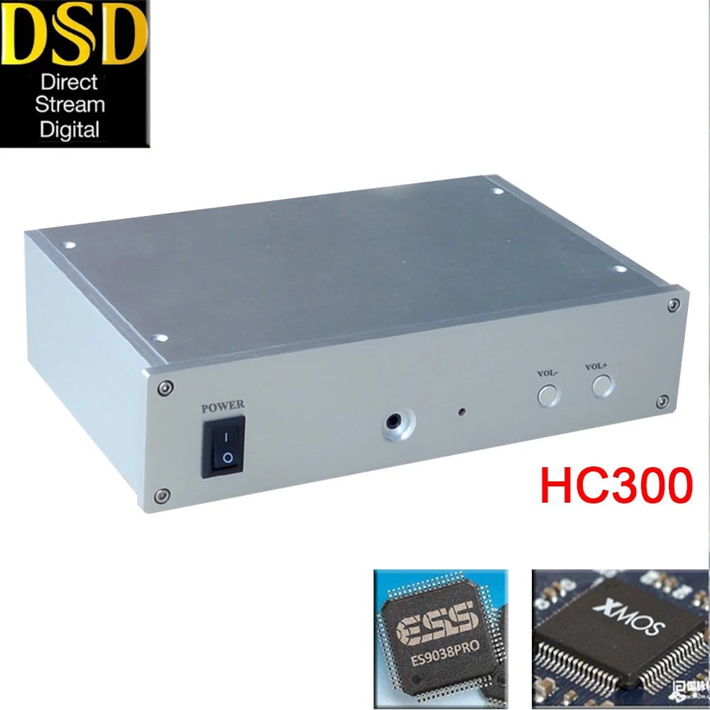 

HIFI College HC300 HIFI audio ES9028PRO / ES9038PRO XMOS XU208 Asynchronous USB Decoder DAC Headphone Amplifier DSD256 OPA2604AP