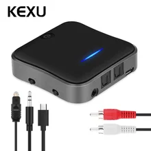 KEXU Bluetooth 5.0 Audio Transmitter Receiver Aptx HD Adapter Optical Toslink/3.5mm AUX/SPDIF for Car TV Headphones TV Car etc
