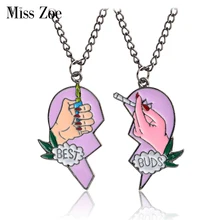 2 pz/set migliori gemme cuore rosa accendisigari collane con ciondolo BFF amicizia gioielli creativi regalo di natale compleanno