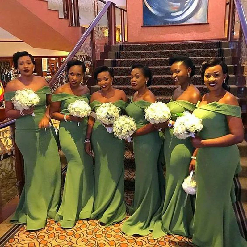 

Simple Long Bridesmaid Dresses 2018 Off Shoulder Sexy Mermaid Floor Length Girls Wedding Party Dress Cheap Maid Of Honor Gowns