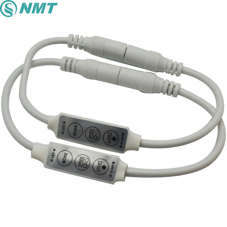 

100PCS DC12V 24V Mini Led Dimmer Controller 3 Key with DC Connector to Control Single Color Led Strip Light SMD 3528 5050 5630