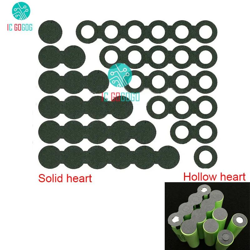

5pcs Universal 18650 Lithium Battery Gasket High Temperature Resistance Insulation Pads Paper Li-ion Lipo Pack Mat Hollow Solid
