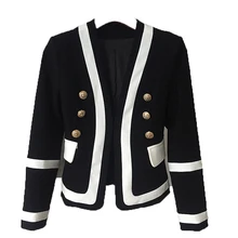 Зимняя мода двубортный C женский высококачественный хит цвет V_neck офисный женский узкий жакет