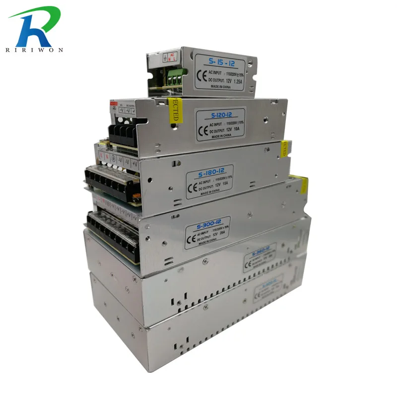 

RiRi won DC 12V LED Power Supply AC 110-240V To DC 12V Lighting Transformers Adapter For Led Strips light led tape driver