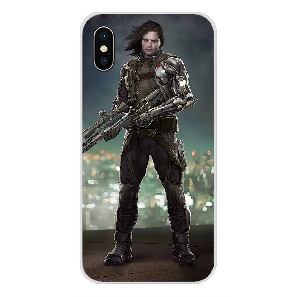 Captain America Bucky Barnes для Samsung Galaxy S4 S5 MINI S6 S7 edge S8 S9 S10 Plus Note 3 4 5 8 9 Мягкие прозрачные