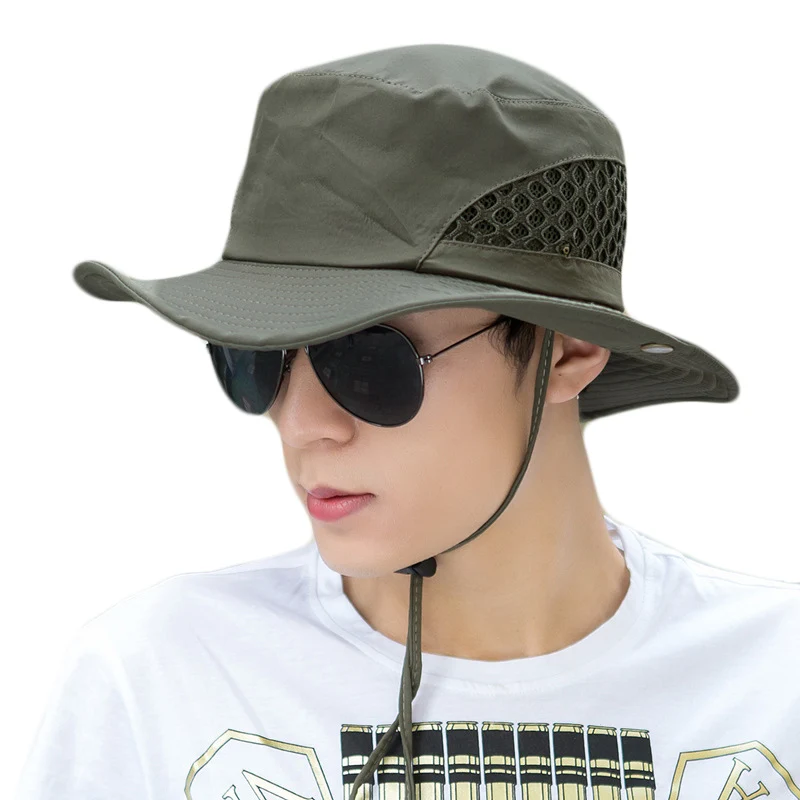 Sun Hat For Men Bucket Hats Women Summer Fishing Cap Wide Brim UV