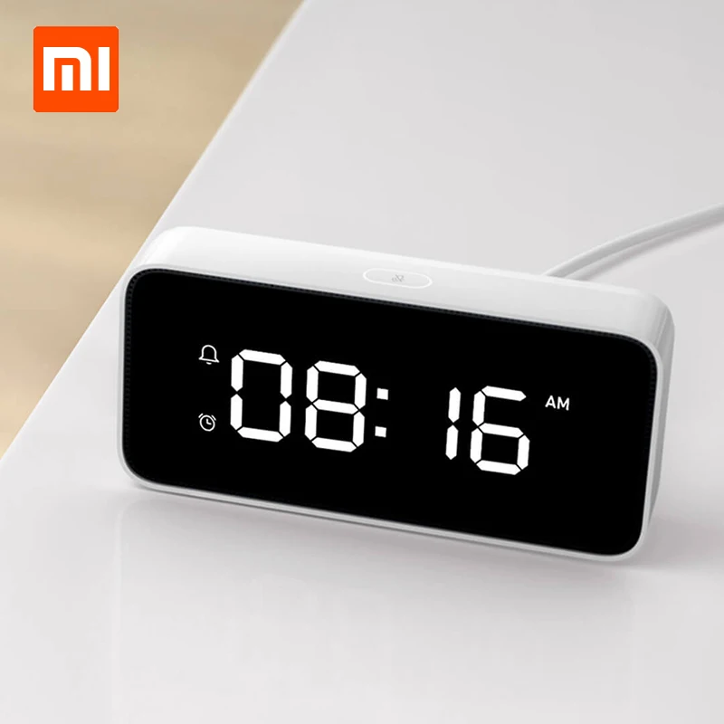 Смарт часы Xiaomi Xiaoai голосовое вещание будильник АБС пластик настольные
