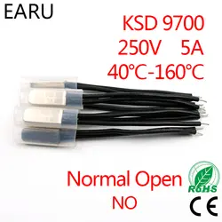 2 шт. KSD9700 250 V 5A биметаллический диск температурный переключатель N/O нормальный открытый Нет термостат термический протектор 40 ~ 135 градусов