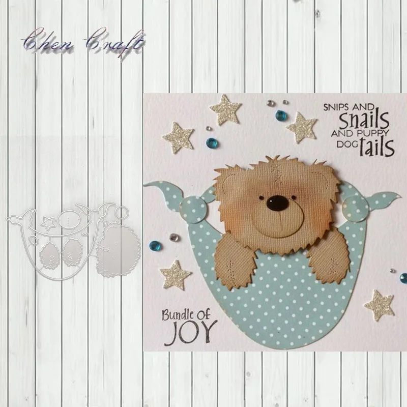 

Sleeping bear Metal Cutting Dies and stamps DIY Scrapbooking Album Paper Card Decorative Craft Embossing New 2019