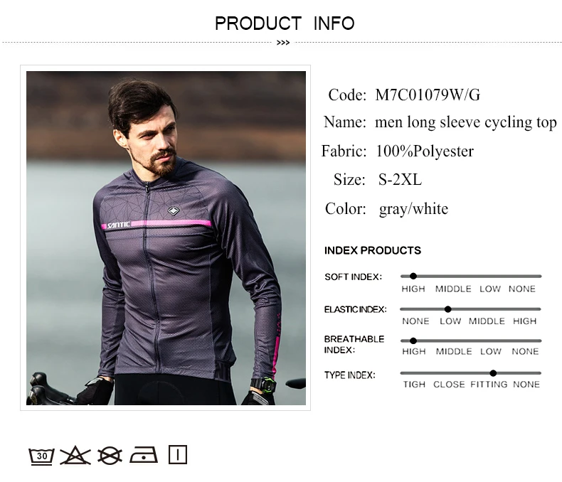 Santic Bike Jersey Cycling Clothing Long Sleeves Men MTB Cycle Jersey UV Sun Protection Cycling Pro Downhill Bycicle GYM Clothes (7)