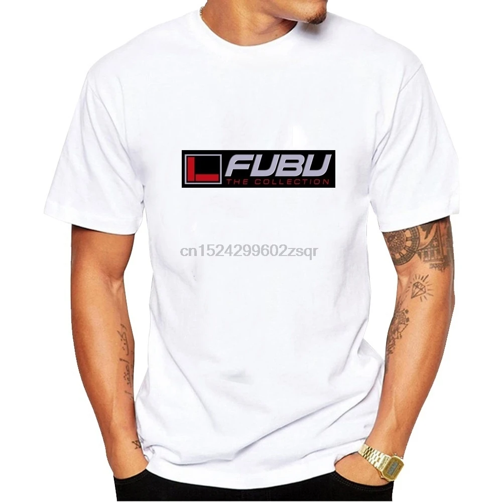 Casual T Shirts Fubu Logo Printed Graphic Men Fashion Round Neck Cotton