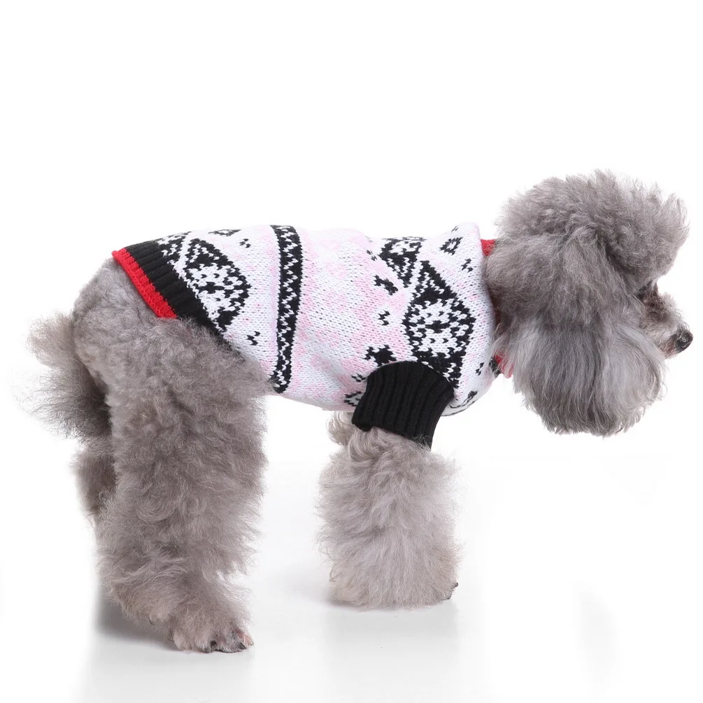 2017 вязаный свитер с воротником-хомутом для собаки, вязаный пуловер, зимнее теплое пальто, праздничный свитер