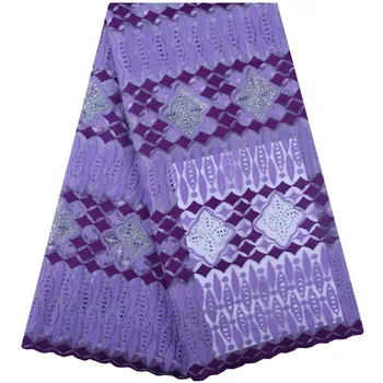 

Latest African Tulle Lace Fabric High Quality Lilac French Net Lace 2019 Nigerian Lace With Stones And Beads For Women S1600