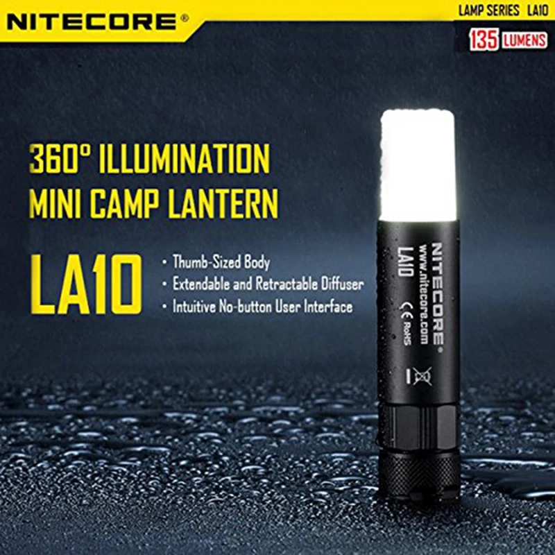 Nitecore LA10 CRI 135 люмен мини EDC Кемпинг Nichia XP-G2 S3 светодио дный фонарик 1 х АА Батарея для Шестерни Открытый Кемпинг (3 цвета)