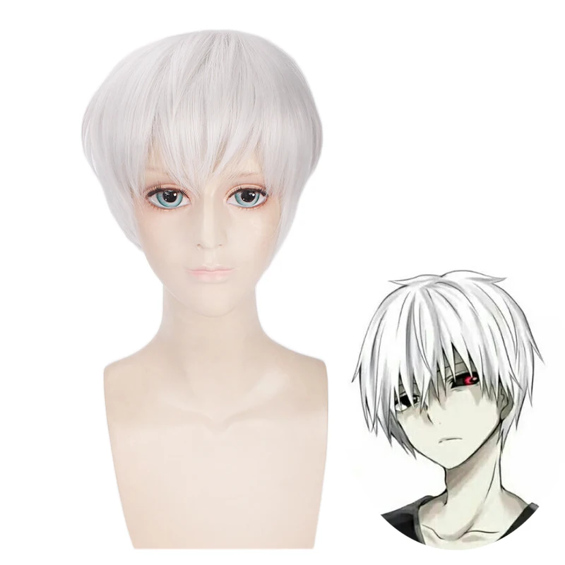 Anime Tokyo Ghoul Ken Kaneki wig Cosplay Costume Men & Women Short
