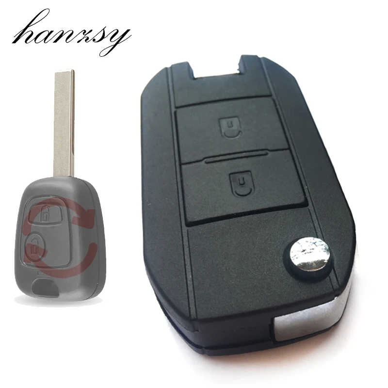 2 buttons Remote key Case For Peugeot 307 206 207 Citroen C1 C3 Replacement Car Flip Folding shell Cover Fob | Автомобили и