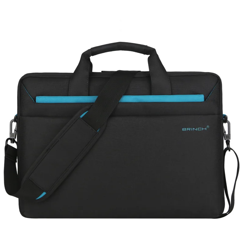 Brinch Горячая многофункциональная сумка для ноутбука Анти-трения нейлоновая водонепроницаемая сумка для ноутбука 15,6 дюймов 15 14," 13,3 12 дюймов Сумка - Цвет: Черный