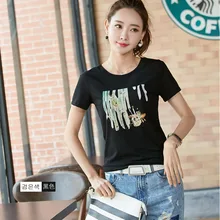 GGRIGHT плюс размер летняя футболка женская футболка с принтом женская хлопковая футболка Женские топы camisetas mujer verano