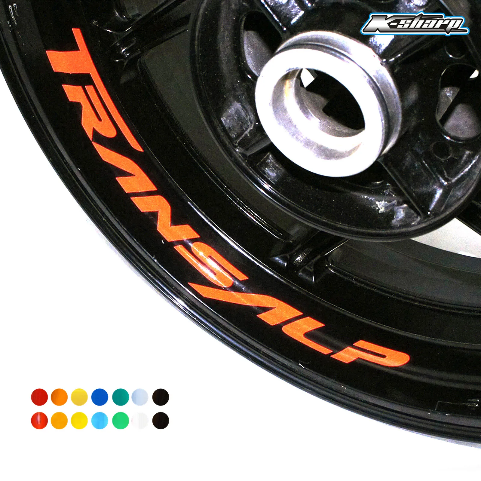 8 X Custon Interno Rim Decalcomanie Wheel Riflettente Adesivi Segno Stripes Fit Transalp