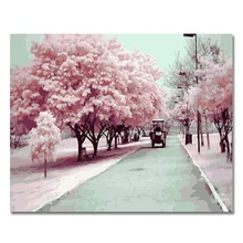 MOLEK DIY картина маслом по номерам набор вишневых цветов авеню акриловая живопись на холсте домашний Декор стены искусства для гостиной