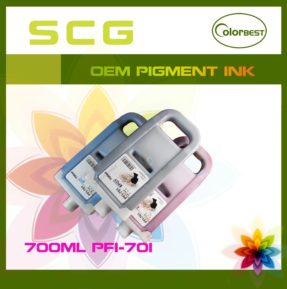 

Wholesale 700ml 8 color/Set compatible pigment ink cartridge PFI-701 (with chip) for Canon IPF8000/8000S/8100/8110/8010S