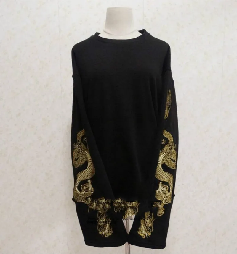  2019 Aautumn Sweatshirt Women Fashion Brand Dragon Embroidery Sweatshirt Female Casual Long Sleeve 