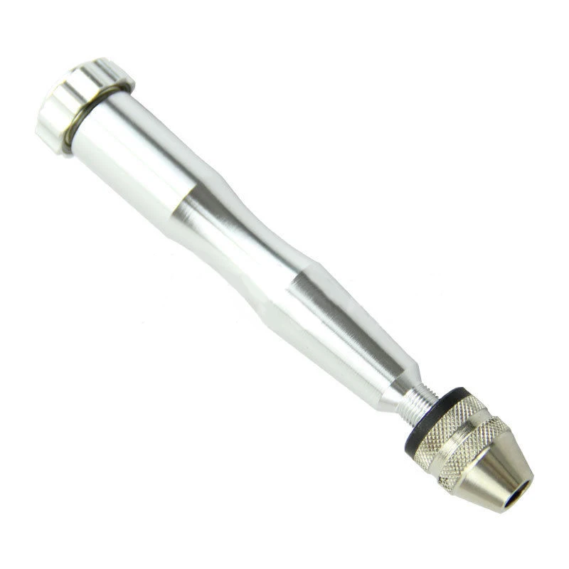 1set Aluminum Mini Micro Hand Drill with Keyless Chuck +10pcs Twist Drills 0.6-2.0mm