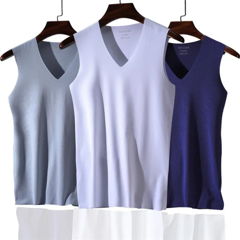 

3Pcs/lot Mens Sleeveless Top Muscle Vest Undershirts V-Neck Gymclothing Casual Shirt Underwear M L XL XXL XXXL
