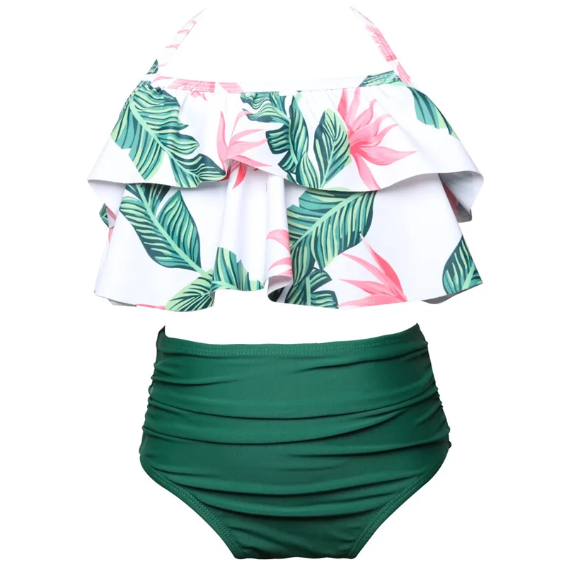 2018 New Swimsuit Girls TwoPieces Swimwear Split Bikini Baby Children Girls Bikini Kids