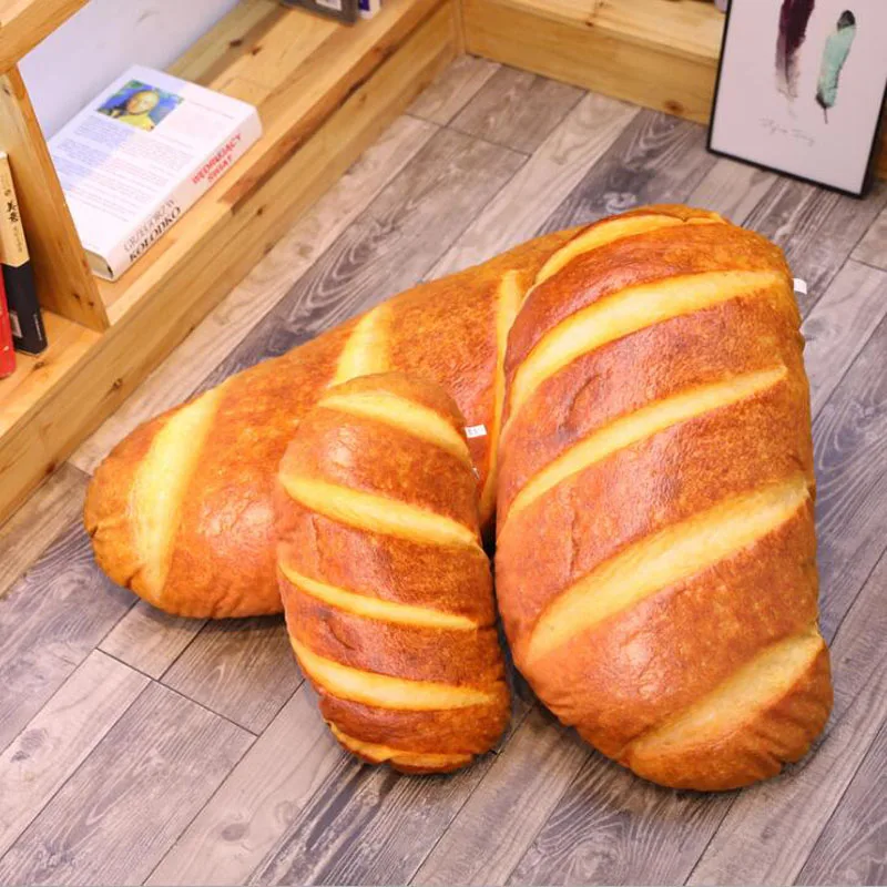 

Creative Simulation 3D Bread Pillow Soft Waist Cushion Plush Toy Pillow Bread Food Pillow Home Decoration Plush Toy Holiday Gift