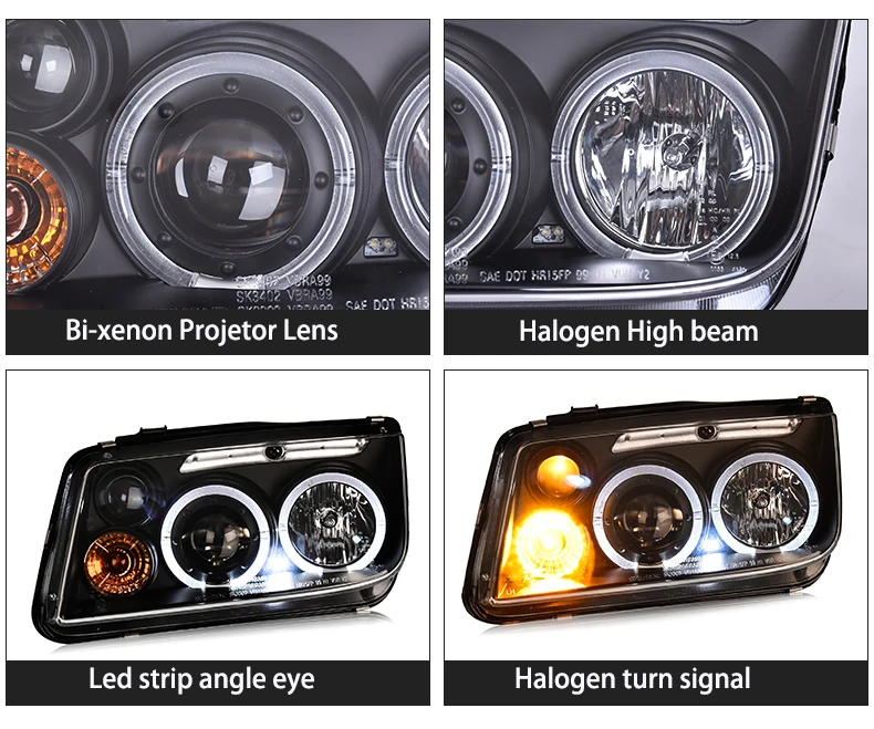 Для volswgen Bora для Jetta головной светильник светодиодный ангельские глазки в сборе 1999-2005 года