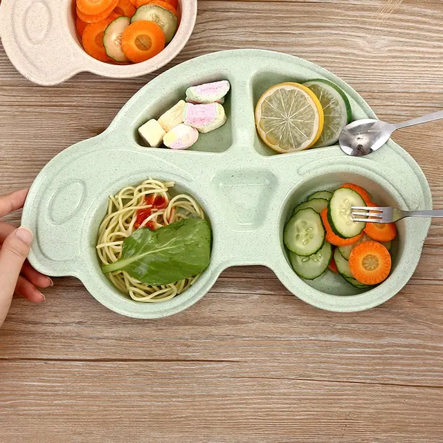 Lovely Cute Design Baby Kids Dinner Plated Tray Natural Healthy Eco
