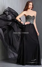 Heiße Art Spezielle Gelegenheit 2014 Schwarz Schatz-wulstige Brautkleider Chiffon Formale Abendkleider Party