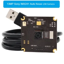ELP Nenhuma Distorção 13MP IMX214 CMOS Mini Cor HD Webcam Autofocus Câmera USB Com Microfone da Placa do PWB