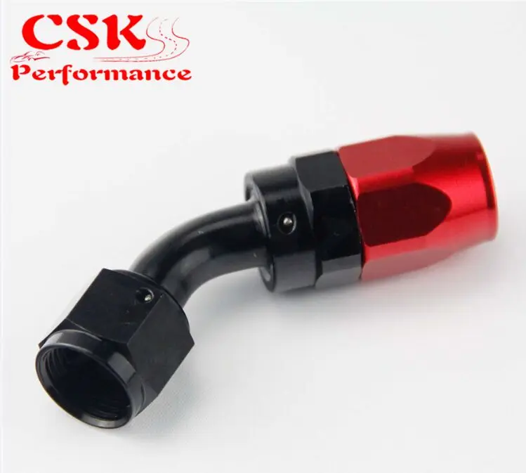 1X Aluminum AN8 45 Degree Swivel Oil Fuel Line Hose End Fitting Adapter BK / BL - Цвет: BLACK