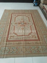 Free shipping 9’x12′ French Aubusson woolen rug, Aubusson Carpet, Handmade Carpet, 2015 Christmas gift