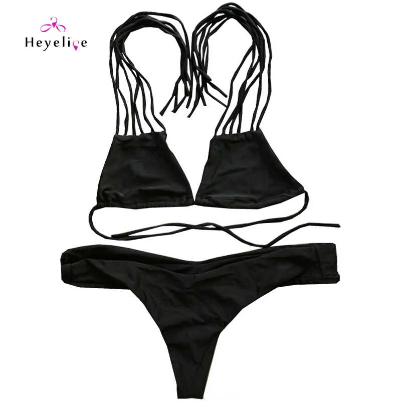 Sexy Women' Swimwear Brazilian Biquinis Hollow Micro Thong Bikinis Set