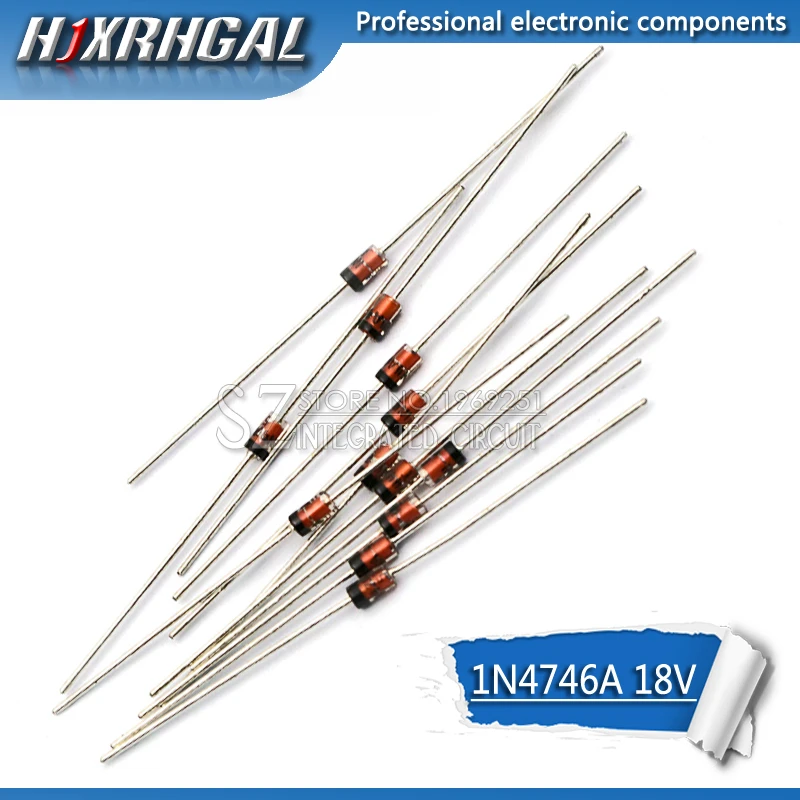 100pcs 1N4746A 1N4746 Zener Diode 1W 18V AHS 100pcs 1N4746A 1N4746 Zener Diode 1W 18V AHS