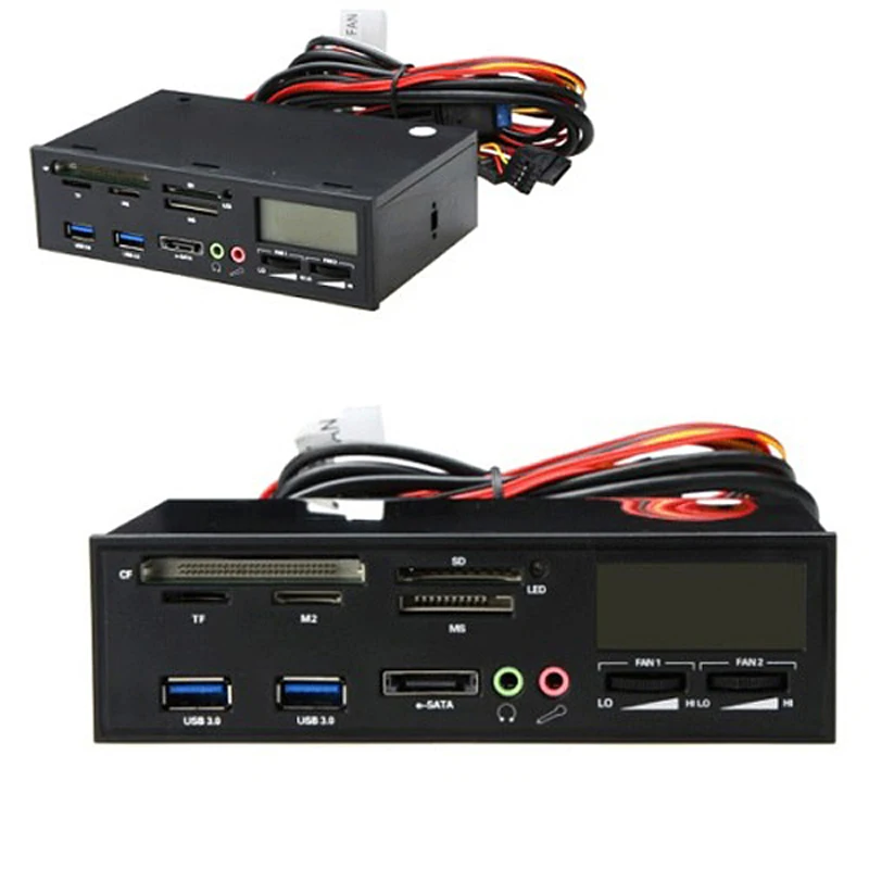 

Multifunction USB3.0 Card Readers 5.25" All In One Media Dashboard Front Panel PC Multi Card Reader