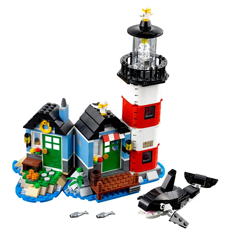  Architecture series the lighthouse hut 3in1 Building Blocks Compatible with Legoing educational toys for children gift