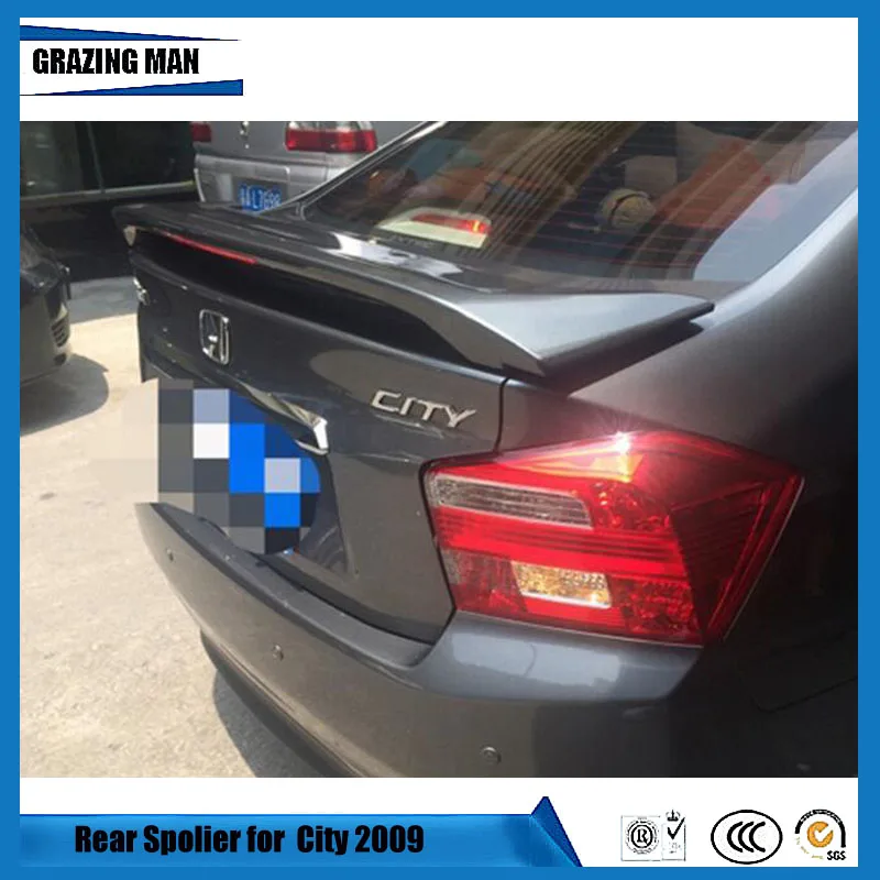 Окрашенные ABS праймер неокрашенные седан город задний спойлер для Honda City 2009 2010 2011