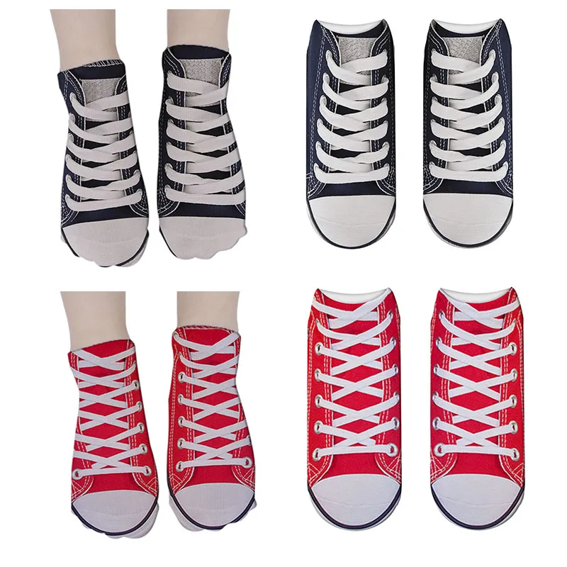 

SexeMara New Hot 3D Printed Skeleton Canvas Shoes Socks Cute Women Kawaii Short Sock Shoes Socks Skull Funny Low Cut Ankle Sock