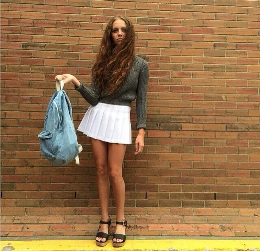 2015 aa высокой талией плиссированные юбки женщин american apparel твердого цвет опрятный тонкий мини короткие юбки 8 цветов xs-l