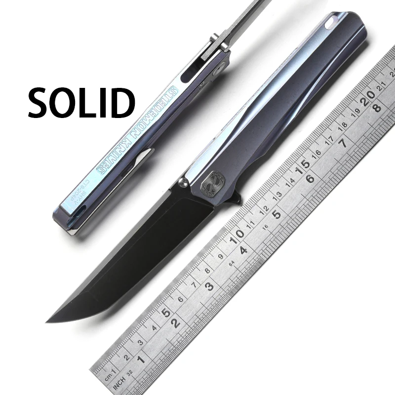 

STEDEMON SHY Solid titanium handle CTS-204P blade Flipper brearing folding knife camping hunt knives outdoor Survival EDC tool