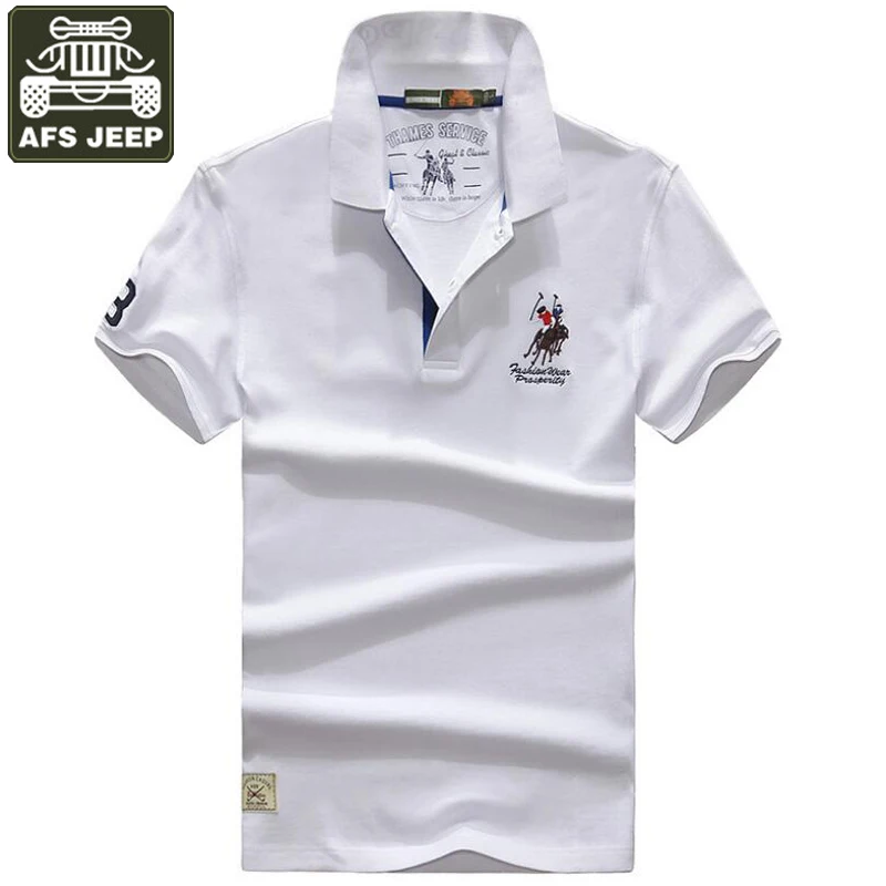 AFS JEEP 2017 Polos Man Short Sleeve Brand Cotton Embroidery Logo Polo Shirt Men Plus Size