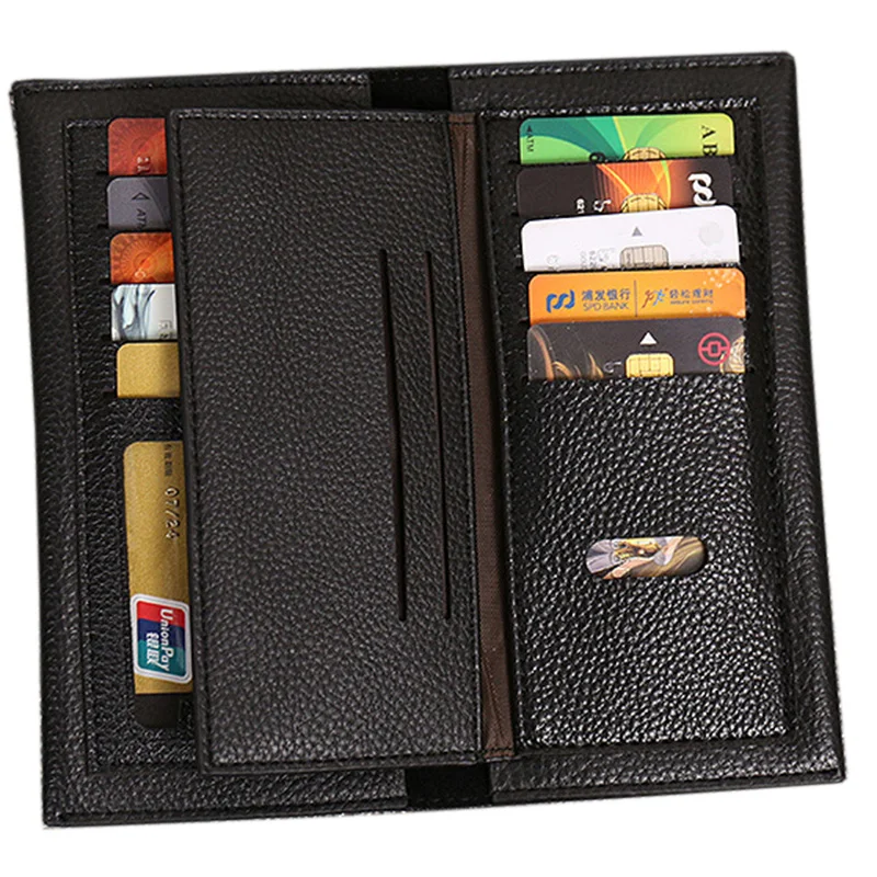 Mens 2018 Leather Long Wallet Brand High Quality Purse for Man Black Fashion Male Clutch Bag Pu