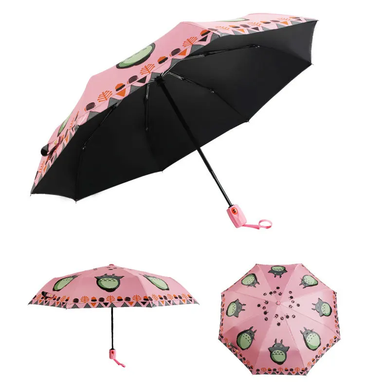 Kocotree мультфильм Тоторо зонтик дождь Дети ветрозащитный Сверхлегкий Солнце Дождь Автоматический Складной Зонты женские зонты зонтик - Цвет: Pink