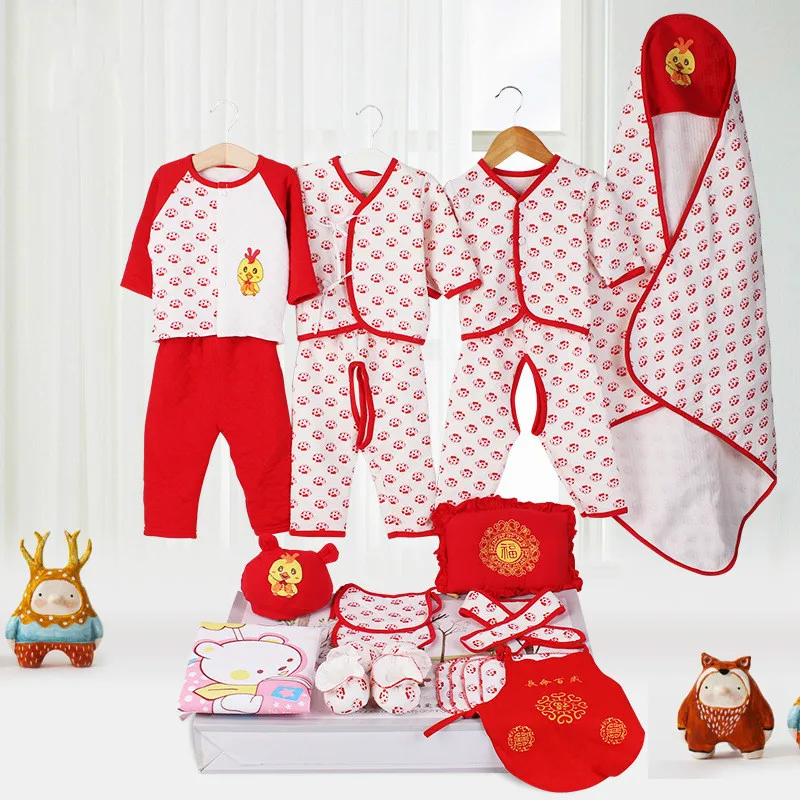 

22 pcs/set Four Seasons Baby's Gift Set Cotton Thickness Newborn Clothing Set Infant Delicate Clothes Suit Unisex Accessories